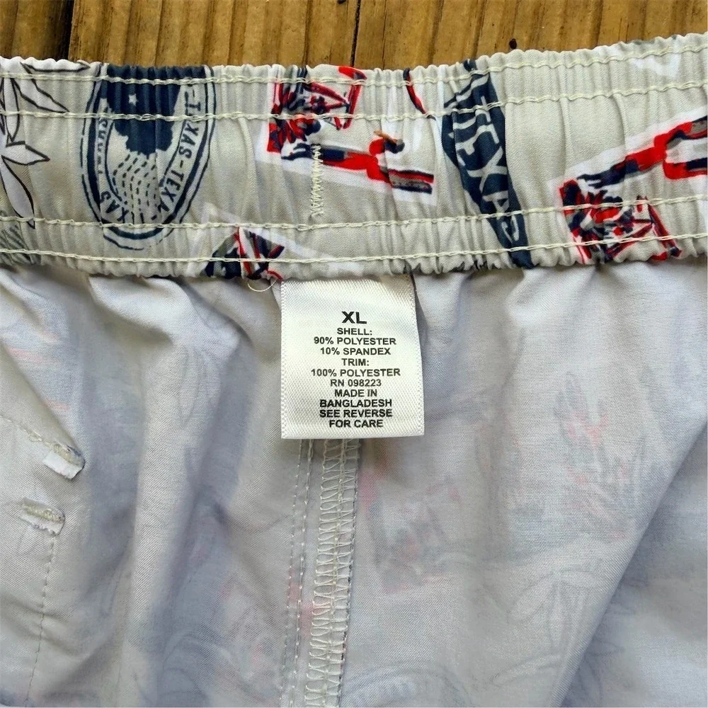 Magellan‎ Outdoors Men's Board Shorts Swim Trunks Gray Texas Print XL Lined